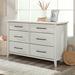 Union Rustic Freda 6 Drawer 50.9" W Double Dresser Wood in White/Black | 31.85 H x 50.9 W x 18.15 D in | Wayfair D97C42F467524367B28AF49217F46EAF