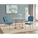 Everly Quinn Tanna Velvet King Louis Back Side Chair Upholstered/Velvet in Blue | 37.37 H x 18 W x 24.5 D in | Wayfair