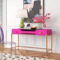 Etta Avenue™ Cusco Desk Wood/Glass/Metal in Pink | 30 H x 52 W x 18 D in | Wayfair FBE5A77D36BE4ADC8F6AA3ED017592E1