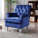 Chesterfield Chair - House of Hampton® Sellars 31" Wide Tufted Chesterfield Chair Velvet/Fabric in Blue, Size 38.0 H x 31.0 W x 34.0 D in | Wayfair