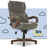 Serta at Home Serta Conway Big & Tall Executive Ergonomic Office Chair w/ Lumber Support & Wood Accents Upholstered in Gray | Wayfair 43506C