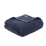 Burlington Woolrich Sherpa Blanket Polyester in Gray/Blue | 66 W in | Wayfair WR51-2547