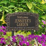 Whitehall Products Ivy Trellis Welcome Personalized Garden Sign Metal | 14 H x 8.13 W x 0.38 D in | Wayfair 1982BG