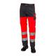 J.A.K. 1110687B124 Serie 11106 70% Polyester/30% Baumwolle Bundhose, EN 20471, Klasse 2, Rot/Grau, 68 L (49/35) Größe