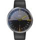 botta Men's 24H Hour Watch Swiss Quartz Movement with Leather Strap TRES 24 (45 mm), black/yellow, 45 mm, Strap.