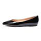 Castamere Womens Pointed Toe Low Heels Casual Slip-On Ballet Flats Shoes Black Patent Pumps UK 9.5/10