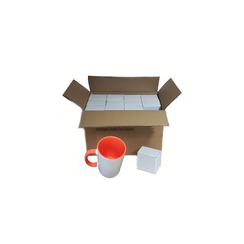 Airbrush-City 36 Stück Fototasse Sublimation Kaffee Tassen Becher WEISS – HENKEL ORANGE
