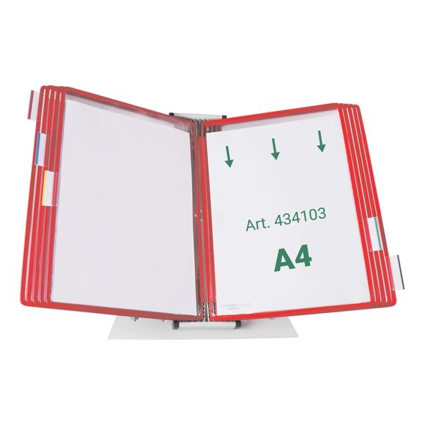 Tarifold Tischständer A4 mit 10 Sichttafeln rot, 50x35x28 cm Image