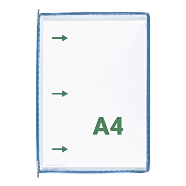 Tarifold 10er Set Sichttafeln DIN A4 Edelstahldrehzapfen blau Image