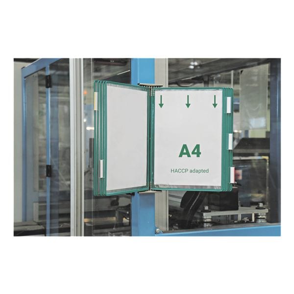 Tarifold Wandsichttafelsystem Edelstahl A4 mit 10 Sichttafeln grün Image