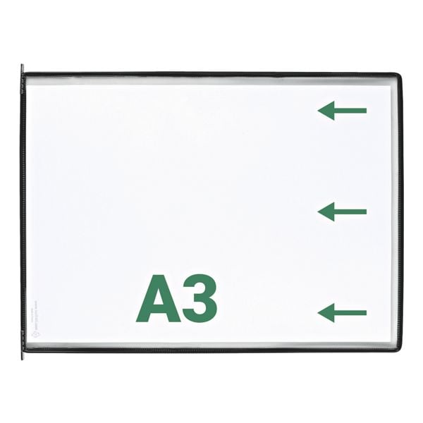 Tarifold 10er Set Sichttafeln DIN A3 Öffnung schmale Seite schwarz Image