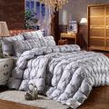 ZXGQF Goose Feather and Down Duvet/Quilt, Hypoallergenic Quilted Down Alternative Hotel Style Use Insert or Stand Alone Comforter (Gray,180x220cm/3kg)
