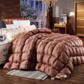 ZXGQF Goose Feather and Down Duvet/Quilt, Hypoallergenic Quilted Down Alternative Hotel Style Use Insert or Stand Alone Comforter (Brown,220 * 240cm/4kg)