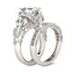 Jeulia Skull Engagement Ring Sets Sterling Silver Promise Eternity Band Rings Diamond Princess Cut with Cubic Zirconia Wedding Engagement Anniversary Promise Rings Bridal Sets (Q 1/2)