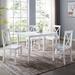 5-Piece Solid Wood Farmhouse Dining Set in White/White - Walker Edison TW485PCXBWH