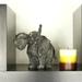 Evideco Standing Elephant Statuette Figurine Sculpture Distressed Grey Ecru Resin in Brown/Gray | 6.8 H x 7 W x 5 D in | Wayfair 6018640