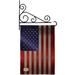 Breeze Decor Steel of Pride American 2-Sided Burlap 19 x 13 in. Garden Flag in Black/Red | 18.5 H x 13 W in | Wayfair