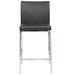 Orren Ellis Jersey Bar & Counter Stool Upholstered/Leather/Metal/Faux leather in Gray/Black | 37 H x 17 W x 21 D in | Wayfair