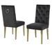 Everly Quinn Carnahan Tufted Velvet Parsons Chair Velvet in Black/Yellow | 40 H x 19 W x 20 D in | Wayfair 441A4A65CB0D437A95381D36B4F1F6E0