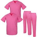 MISEMIYA - Pack * 2 Pcs - Uniforms Unisex Scrub Set ? Medical Uniform with Scrub Top and Pants - Ref.2-8178 - Medium, Pink