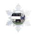 The Holiday Aisle® Personalized Friendly Folks Cartoon Snowflake Bus Driver, Metro Christmas Holiday Shaped Ornament Plastic in Black | Wayfair