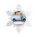 The Holiday Aisle® Personalized Friendly Folks Cartoon Snowflake Service Van, Delivery, Contractor | 5.5 H x 5.5 W x 0.25 D in | Wayfair
