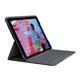 Logitech Slim Folio für iPad (7., 8. und 9. Generation) Tastatur-Case mit integrierter kabelloser Tastatur, Skandinavisches QWERTY-Layout - Graphit