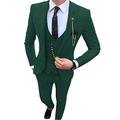 Men's One Button Dark Green Prom Suits Regular Fit Notch Lapel Blazer Pants Formal Suits Wedding Suits for Men Dark Green 42/36