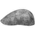 Stetson Texas Mens Leather Driver Cap - Gatsby-Style Flat Cap - Lined Cap - Summer/Winter Leather Cap - Flat Cap Grey L (58-59 cm)