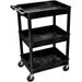 Luxor 24 x 18" Three-Shelf Utility Cart (Black) STC111-B