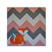 Harriet Bee Fox on Chevron by Nicole Dietz - Print on Canvas Canvas | 18 H x 18 W x 2 D in | Wayfair ND092-C1818GG