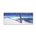 Highland Dunes 'Palm Shadow-Maldives' Photographic Print on Wrapped Canvas in Blue/White | 8 H x 24 W x 2 D in | Wayfair DE0109-C824GG