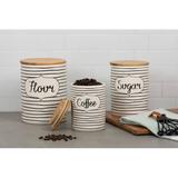 Gracie Oaks Everyday Coffee, Sugar, Flour Kitchen Canister Set Porcelain/China | 7.5 H x 5.5 W x 5.5 D in | Wayfair