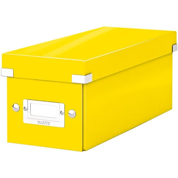 Leitz CD/DVD-Ablagebox WOW 6041 „Click & Store“ gelb, 14.3x13.6x35.2 cm Image