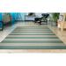 Green/White 26 x 0.03 in Indoor/Outdoor Area Rug - Breakwater Bay Striped Flatweave Sea Mist Green Indoor Outdoor Area Rug, | Wayfair