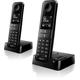 Philips D4752B/01 DECT Schnurlostelefon mit Anrufbeantworter, 2 Mobilteile