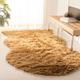 SAFAVIEH Schafsfellimitat Teppich für Wohnzimmer, Esszimmer, Schlafzimmer - Faux Fur Collection, Hoher Flor, Kamel, 91 X 152 cm