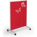 MooreCo Hierarchy Magnetic Free Standing Glass Board, 52.2" x 35.7" Glass/Metal in Gray/Red | 52.2 H x 35.7 W x 23.5 D in | Wayfair 84425-RED