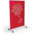 MooreCo Hierarchy Magnetic Free Standing Glass Board, 73.2" x 47.6" Glass/Metal in Gray/Indigo | 73.2 H x 47.6 W x 23.5 D in | Wayfair 84426-RED