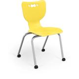 MooreCo Hierarchy Classroom Caster Chair Plastic/Metal in Red/Yellow | 33.1 H x 20.5 W x 23.75 D in | Wayfair 54318-5-RED