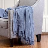 Houchens Linen Throw Linen in Gray/Blue/Black Laurel Foundry Modern Farmhouse® | 60 W in | Wayfair 225FAFDBA8C0403EB6AA49FA56A13AC8