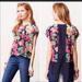 Anthropologie Tops | Anthropologie Maeve Floral Silk Top | Color: Green/Pink | Size: S