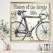 East Urban Home History of the Bicycle E - Picture Frame Graphic Art on Canvas Canvas, Cotton in White | 30 H x 30 W x 1 D in | Wayfair