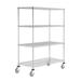 Nexel Wire Stem Caster Truck 4 Shelf Shelving Unit Wire/Metal in Black | 69 H x 60 W x 24 D in | Wayfair C2460PZ