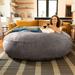 Latitude Run® 6 Foot Giant Bean Bag Sofa Polyester/Fade Resistant/Velvet/Microfiber/Microsuede in Gray/Brown | 20 H x 72 W x 72 D in | Wayfair