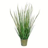 Rosalind Wheeler Artificial Potted Artificial Grass in Iron Pot Silk/Plastic/Metal | 34 H x 18 W x 18 D in | Wayfair