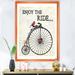 East Urban Home 'Bicycle w/ Cardinals A' - Picture Frame Graphic Art on Canvas Canvas, Cotton in Gray/White | 46 H x 36 W x 1.5 D in | Wayfair