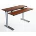 Symple Stuff Armstrong Height Adjustable Training Table w/ Keyboard Tray Metal in White/Brown | 24 H x 48 W x 16 D in | Wayfair