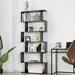 Foundry Select Dambrosio 75.5" H x 31.5" W Geometric Bookcase Wood in Black | 75.5 H x 31.5 W x 9 D in | Wayfair 551F69E123D644F499ACD1AFC17857B2