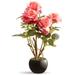 World Menagerie Rose Centerpiece in Pot Fabric | 16.54 H x 15.35 W x 14.57 D in | Wayfair NF36-5185S-1